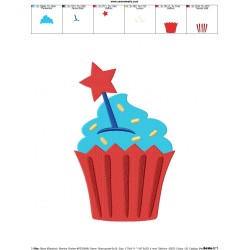 Star Cupcake Machine Embroidery Design Pattern-2