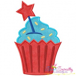Star Cupcake Applique Design Pattern-1