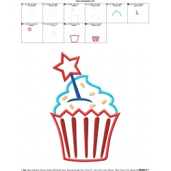 Star Cupcake Applique Design Pattern-2