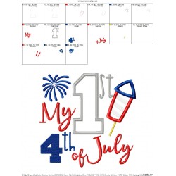 My 1st 4th of July Patriotic Applique Design Pattern-2