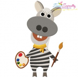 Animal Student Zebra Embroidery Design Pattern-1