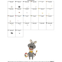 Animal Student Zebra Embroidery Design Pattern-2