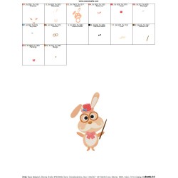 Free Animal Student Bunny Embroidery Design Pattern-2