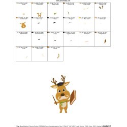 Animal Student Deer Embroidery Design Pattern-2