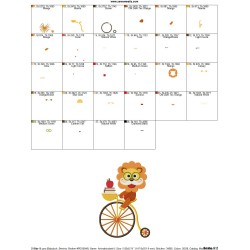 Animal Student Lion Embroidery Design Pattern-2