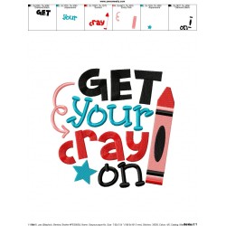 Get Your Crayon School Lettering Embroidery Design Pattern-4