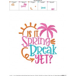 Is It Spring Break Yet Embroidery Design Pattern-5