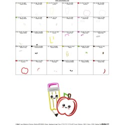 Apple Pencil Applique Design Pattern-4