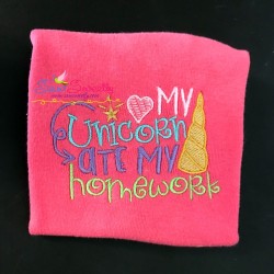 My Unicorn Ate My Homework Embroidery Design Pattern-3