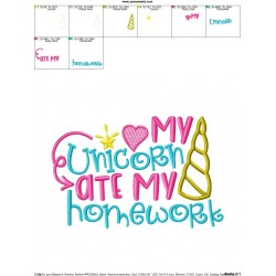 My Unicorn Ate My Homework Applique Design Pattern-2