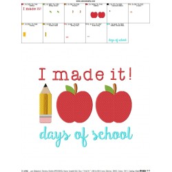 I Made It 100 Days of School Embroidery Design Pattern-2
