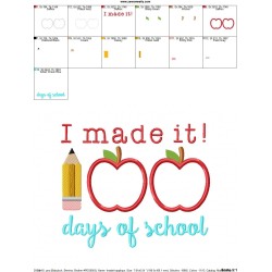 I Made It 100 Days of School Applique Design Pattern-4