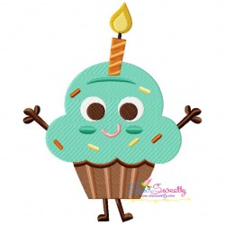 Birthday Cupcake Embroidery Design Pattern-1