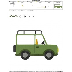 Safari Truck Embroidery Design Pattern-2