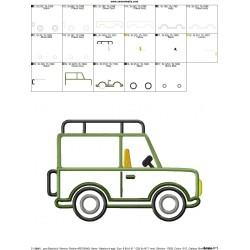 Safari Truck Applique Design Pattern-5