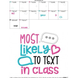 Free Most Likely To Text In Class Applique Design Pattern-2