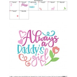 Daddy's Girl Embroidery Design Pattern-2