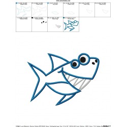 Smiling Shark Applique Design Pattern-2