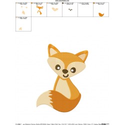Fall Fox-2 Embroidery Design Pattern-2