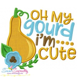 Oh My Gourd I'm Cute Lettering Applique Design Pattern-3