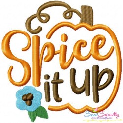 Spice It Up Pumpkin Lettering Embroidery Design Pattern-3