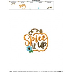 Spice It Up Pumpkin Lettering Embroidery Design Pattern-4