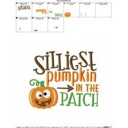 Silliest Pumpkin In The Patch Lettering Embroidery Design Pattern-4