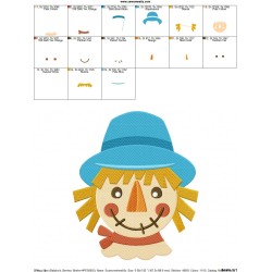 Scarecrow Head Embroidery Design Pattern-2