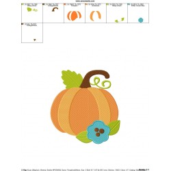 Pumpkin With Flower Embroidery Design Pattern-2