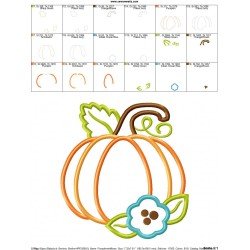 Pumpkin With Flower Applique Design Pattern-4