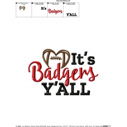 It's Badgers Y'all Football Embroidery Design Pattern-2