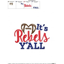 It's Rebels Y'all Football Embroidery Design Pattern-2
