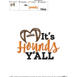 It's Hounds Y'all Football Embroidery Design Pattern-2