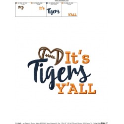 It's Tigers Y'all Football Embroidery Design Pattern-2
