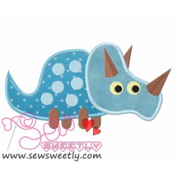 Cute Dino-1 Applique Design Pattern-3