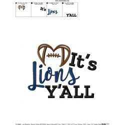It's Lions Y'all Football Embroidery Design Pattern-2