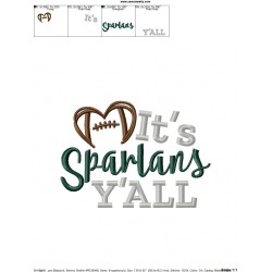 It's Spartans Y'all Football Embroidery Design Pattern-2