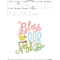 Bless Our Nest Embroidery Design Pattern-2