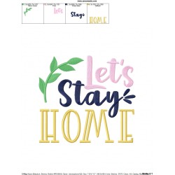 Let's Stay Home Embroidery Design Pattern-2