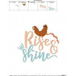 Rise And Shine Embroidery Design Pattern-2