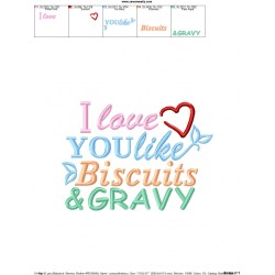 Love You Like Biscuits And Gravy Embroidery Design Pattern-2