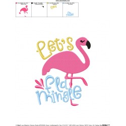 Let's Flamingle Flamingo Embroidery Design Pattern-2