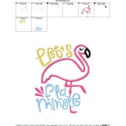 Let's Flamingle Applique Design Pattern-2