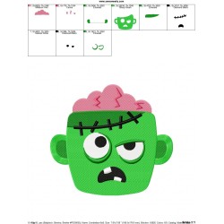 Zombie Face Embroidery Design Pattern-2