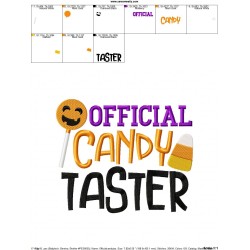 Official Candy Taster Lettering Embroidery Design Pattern-2