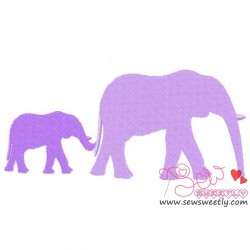 Elephant Mom And Baby Embroidery Design Pattern-2