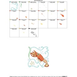 Sea Life Block- Lobster Embroidery Design Pattern-2