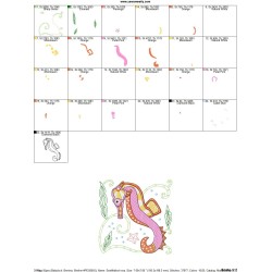 Sea Life Block- Seahorse Embroidery Design Pattern-2