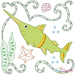 Sea Life Blocks Embroidery Design Bundle-11