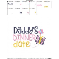 Daddy's Dinner Date Embroidery Design Pattern-4